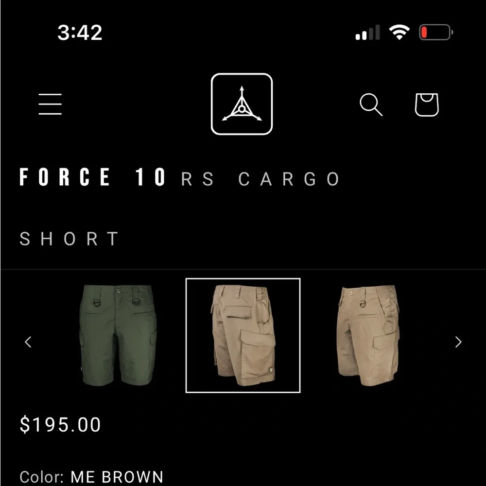 Triple Aught Design Men's Cargo Shorts - Brown - Picture 3 of 3